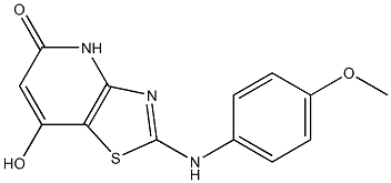 7-hydroxy-2-(4-methoxyanilino)[1,3]thiazolo[4,5-b]pyridin-5(4H)-one Struktur