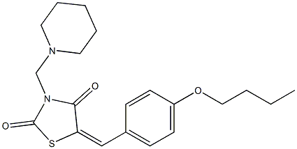 5-(4-butoxybenzylidene)-3-(1-piperidinylmethyl)-1,3-thiazolidine-2,4-dione 化学構造式