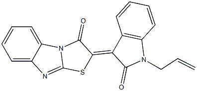 2-(1-allyl-2-oxo-1,2-dihydro-3H-indol-3-ylidene)[1,3]thiazolo[3,2-a]benzimidazol-3(2H)-one Struktur