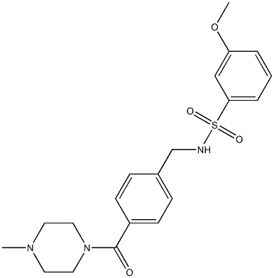 3-methoxy-N-{4-[(4-methyl-1-piperazinyl)carbonyl]benzyl}benzenesulfonamide Structure