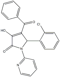 4-benzoyl-5-(2-chlorophenyl)-3-hydroxy-1-(2-pyridinyl)-1,5-dihydro-2H-pyrrol-2-one Structure