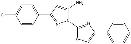 3-(4-chlorophenyl)-1-(4-phenyl-1,3-thiazol-2-yl)-1H-pyrazol-5-ylamine,,结构式