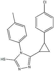 5-[2-(4-chlorophenyl)cyclopropyl]-4-(4-methylphenyl)-4H-1,2,4-triazol-3-yl hydrosulfide Structure