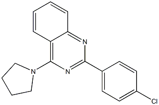 2-(4-chlorophenyl)-4-(1-pyrrolidinyl)quinazoline 化学構造式