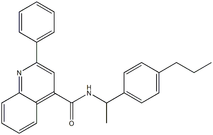 2-phenyl-N-[1-(4-propylphenyl)ethyl]-4-quinolinecarboxamide 化学構造式
