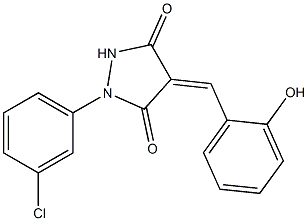1-(3-chlorophenyl)-4-(2-hydroxybenzylidene)-3,5-pyrazolidinedione Structure