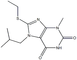 8-(ethylsulfanyl)-7-isobutyl-3-methyl-3,7-dihydro-1H-purine-2,6-dione Structure