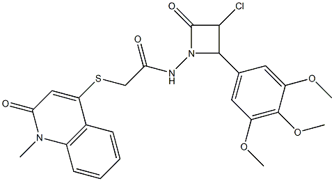 N-[3-chloro-2-oxo-4-(3,4,5-trimethoxyphenyl)-1-azetidinyl]-2-[(1-methyl-2-oxo-1,2-dihydro-4-quinolinyl)sulfanyl]acetamide|