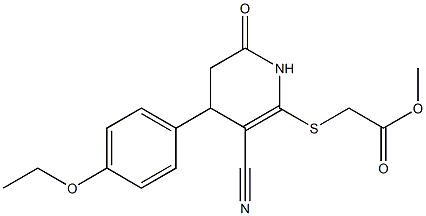 methyl {[3-cyano-4-(4-ethoxyphenyl)-6-oxo-1,4,5,6-tetrahydro-2-pyridinyl]sulfanyl}acetate Struktur