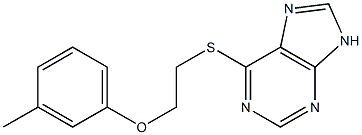 3-methylphenyl 2-(9H-purin-6-ylsulfanyl)ethyl ether Struktur