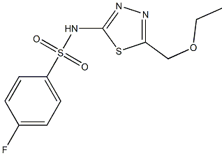 N-[5-(ethoxymethyl)-1,3,4-thiadiazol-2-yl]-4-fluorobenzenesulfonamide Struktur