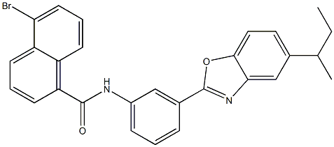 5-bromo-N-[3-(5-sec-butyl-1,3-benzoxazol-2-yl)phenyl]-1-naphthamide 结构式