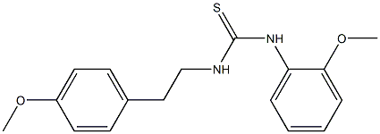 N-(2-methoxyphenyl)-N'-[2-(4-methoxyphenyl)ethyl]thiourea,,结构式