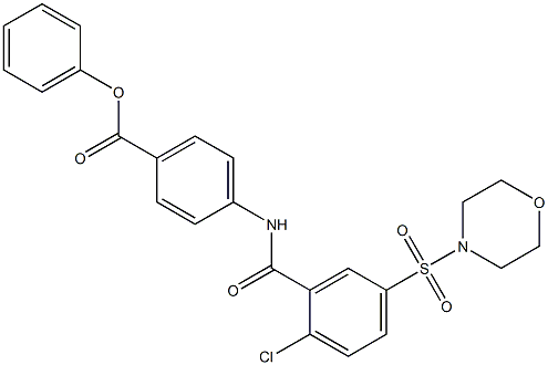 phenyl 4-{[2-chloro-5-(4-morpholinylsulfonyl)benzoyl]amino}benzoate Structure
