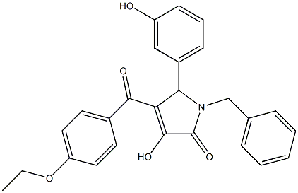 1-benzyl-4-(4-ethoxybenzoyl)-3-hydroxy-5-(3-hydroxyphenyl)-1,5-dihydro-2H-pyrrol-2-one 结构式