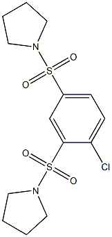 1-{[2-chloro-5-(1-pyrrolidinylsulfonyl)phenyl]sulfonyl}pyrrolidine 化学構造式