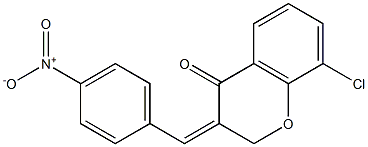 8-chloro-3-{4-nitrobenzylidene}-2,3-dihydro-4H-chromen-4-one 化学構造式