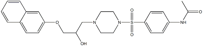 N-[4-({4-[2-hydroxy-3-(2-naphthyloxy)propyl]-1-piperazinyl}sulfonyl)phenyl]acetamide Structure