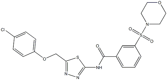 N-{5-[(4-chlorophenoxy)methyl]-1,3,4-thiadiazol-2-yl}-3-(4-morpholinylsulfonyl)benzamide 化学構造式