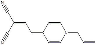 2-[2-(1-allylpyridin-4(1H)-ylidene)ethylidene]malononitrile,,结构式