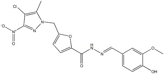 5-({4-chloro-3-nitro-5-methyl-1H-pyrazol-1-yl}methyl)-N'-(4-hydroxy-3-methoxybenzylidene)-2-furohydrazide