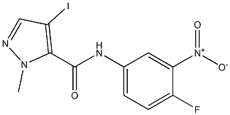 N-{4-fluoro-3-nitrophenyl}-4-iodo-1-methyl-1H-pyrazole-5-carboxamide Structure