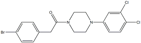 1-[(4-bromophenyl)acetyl]-4-(3,4-dichlorophenyl)piperazine 化学構造式