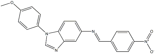 5-({4-nitrobenzylidene}amino)-1-(4-methoxyphenyl)-1H-benzimidazole,,结构式