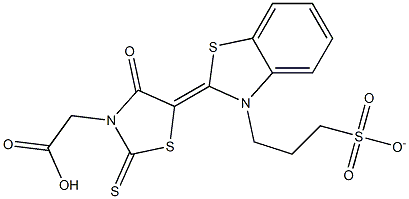 [4-oxo-5-(3-(3-sulfonatopropyl)-1,3-benzothiazol-2(3H)-ylidene)-2-thioxo-1,3-thiazolidin-3-yl]acetate|