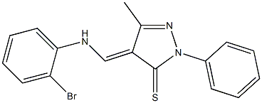 4-[(2-bromoanilino)methylene]-5-methyl-2-phenyl-2,4-dihydro-3H-pyrazole-3-thione Structure