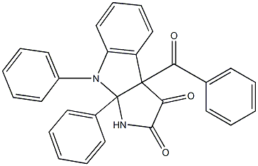 3a-benzoyl-8,8a-diphenyl-1,3a,8,8a-tetrahydropyrrolo[2,3-b]indole-2,3-dione,,结构式