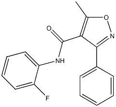 N-(2-fluorophenyl)-5-methyl-3-phenyl-4-isoxazolecarboxamide Struktur