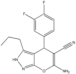 6-amino-4-(3,4-difluorophenyl)-3-propyl-2,4-dihydropyrano[2,3-c]pyrazole-5-carbonitrile