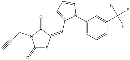 3-prop-2-ynyl-5-({1-[3-(trifluoromethyl)phenyl]-1H-pyrrol-2-yl}methylene)-1,3-thiazolidine-2,4-dione Structure