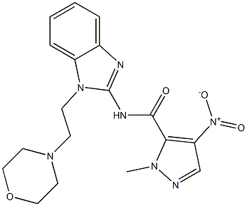 4-nitro-1-methyl-N-{1-[2-(4-morpholinyl)ethyl]-1H-benzimidazol-2-yl}-1H-pyrazole-5-carboxamide Structure