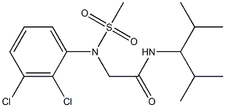 2-[2,3-dichloro(methylsulfonyl)anilino]-N-(1-isopropyl-2-methylpropyl)acetamide Struktur