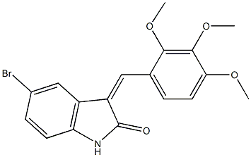 5-bromo-3-(2,3,4-trimethoxybenzylidene)-1,3-dihydro-2H-indol-2-one Structure