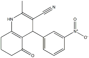 4-{3-nitrophenyl}-2-methyl-5-oxo-1,4,5,6,7,8-hexahydro-3-quinolinecarbonitrile,,结构式