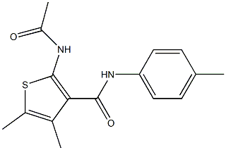 2-(acetylamino)-4,5-dimethyl-N-(4-methylphenyl)-3-thiophenecarboxamide 化学構造式