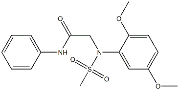 2-[2,5-dimethoxy(methylsulfonyl)anilino]-N-phenylacetamide,,结构式