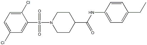 1-[(2,5-dichlorophenyl)sulfonyl]-N-(4-ethylphenyl)-4-piperidinecarboxamide 化学構造式