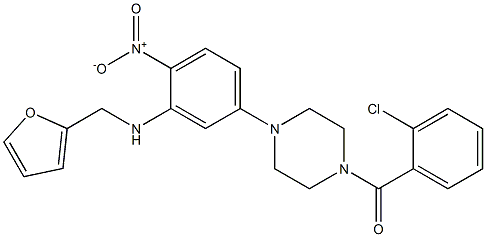 1-(2-chlorobenzoyl)-4-{3-[(2-furylmethyl)amino]-4-nitrophenyl}piperazine,,结构式