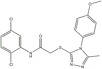 N-(2,5-dichlorophenyl)-2-({5-methyl-4-[4-(methyloxy)phenyl]-4H-1,2,4-triazol-3-yl}sulfanyl)acetamide 结构式