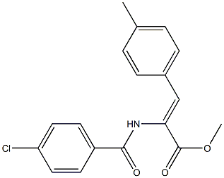 methyl 2-[(4-chlorobenzoyl)amino]-3-(4-methylphenyl)acrylate Struktur