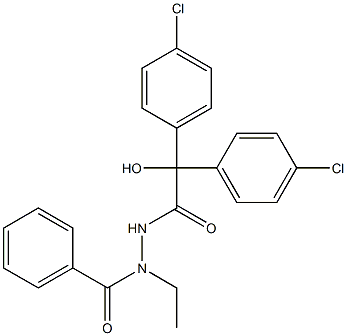 N'-benzoyl-2,2-bis(4-chlorophenyl)-N'-ethyl-2-hydroxyacetohydrazide Struktur