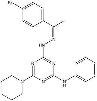 1-(4-bromophenyl)ethanone [4-anilino-6-(1-piperidinyl)-1,3,5-triazin-2-yl]hydrazone,,结构式