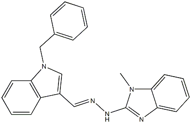 1-benzyl-1H-indole-3-carbaldehyde (1-methyl-1H-benzimidazol-2-yl)hydrazone Struktur