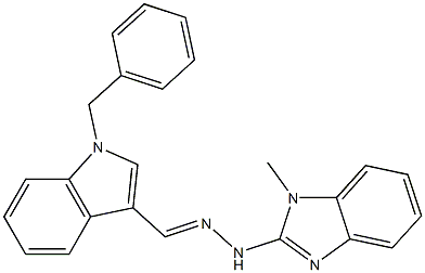 1-benzyl-1H-indole-3-carbaldehyde (1-methyl-1H-benzimidazol-2-yl)hydrazone Structure