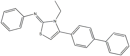 N-(4-[1,1'-biphenyl]-4-yl-3-ethyl-1,3-thiazol-2(3H)-ylidene)-N-phenylamine Struktur