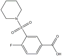 4-fluoro-3-(1-piperidinylsulfonyl)benzoic acid 结构式